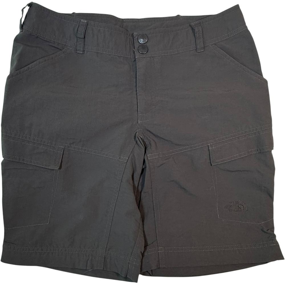 The North Face Womens Regular Size 6 Cargo Shorts Gray Nylon Outdoor Hiking